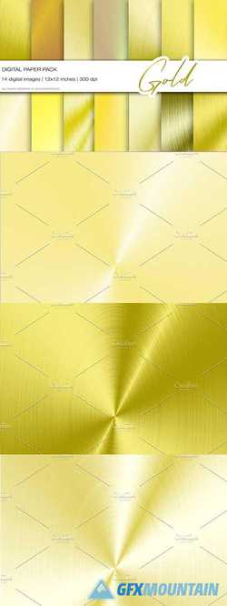 Gold Metallic Digital Papers - 3585730