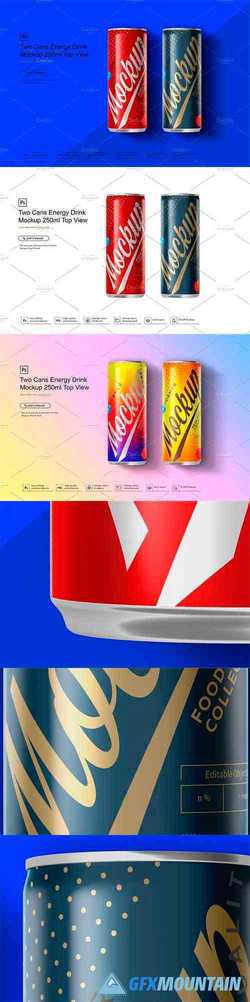 Two Cans Energy Drink Mockup 250ml T 3580775