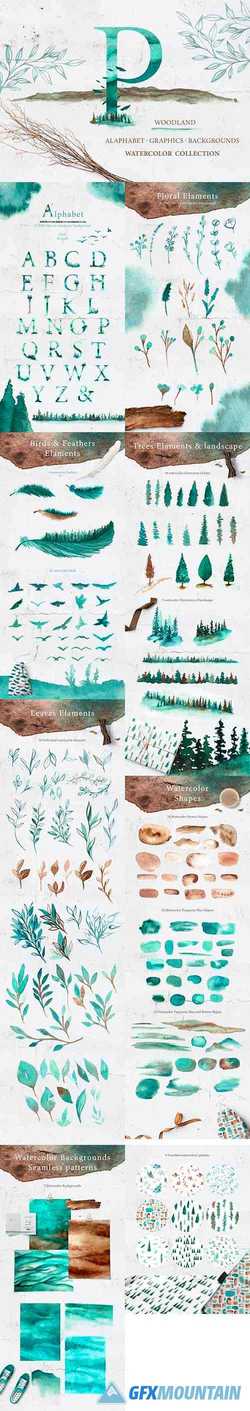 WATERCOLOR "WOODLAND" COLLECTION - 3609338