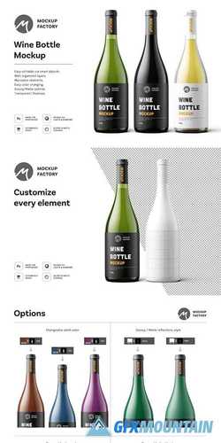 Wine Bottle Mockup Vol2 3616273