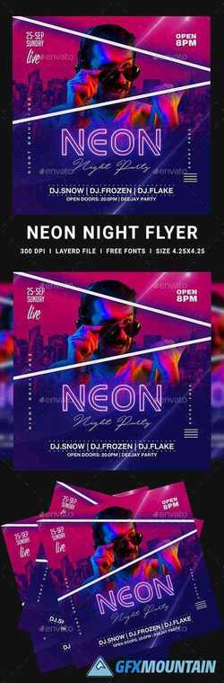 Neon Party Flyer 23549469