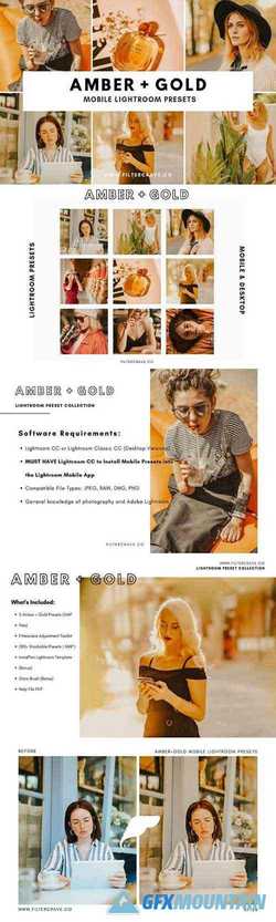 Amber + Gold Mobile Presets 3597612