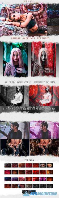 Vintage textures, Photoshop overlays, informal effects - 241343