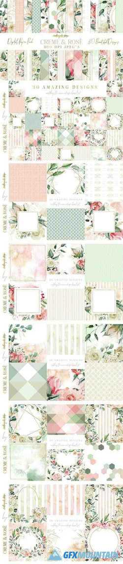 CREME AND ROSE DIGITAL PAPERS - 2777538