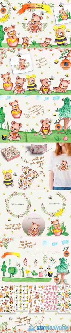HONEY BEARS WATERCOLOR COLLECTION - 3716520