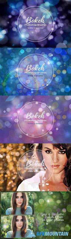 15 Bokeh Photoshop Brushes abr. - Scatter & Dynamics