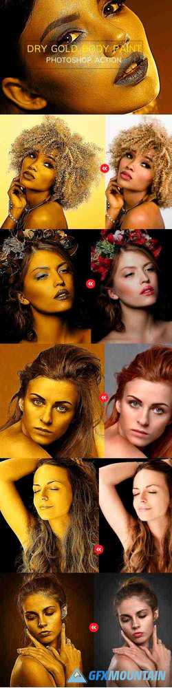 Dry Gold Body Paint-Photoshop Action 3169092