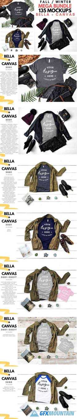 Bella Canvas Fall Winter T-Shirt Mockups 1293192