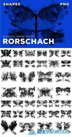 40 RORSCHACH PNG INK SHAPES