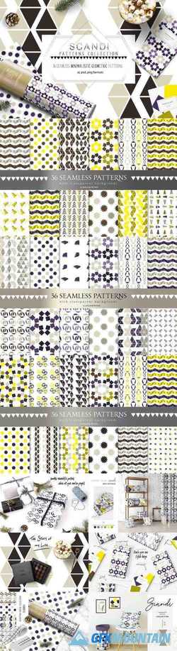36 SCANDI Seamles Minimalistic Geometric Pattern Collection