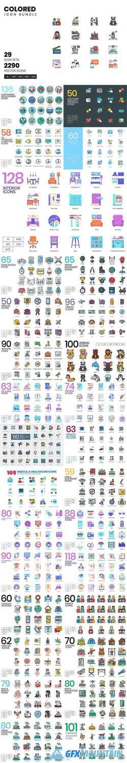 2200+ Icons - Colored Icon Bundle