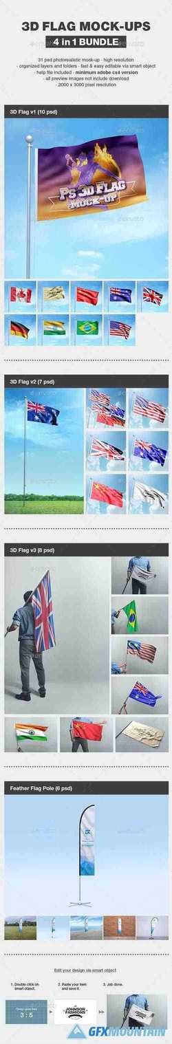 3D FLAG MOCK-UP BUNDLE - 23558524