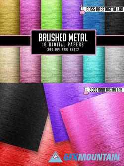 16 Brushed Circular Metal Digital Papers - 264482