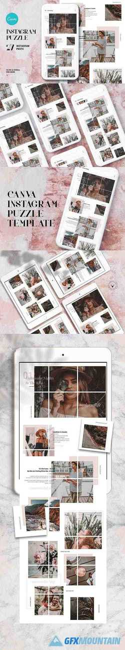 InstaGrid 1.0 Canva Puzzle Template 3823623
