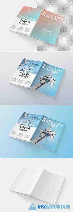 Open Magazine Cover Mockup Isolated 259240194