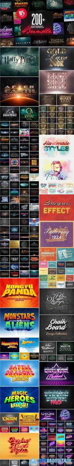 200+ PHOTOSHOP TEXT EFFECTS BUNDLE