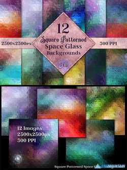 Square Patterned Space Glass Backgrounds - 12 Image Textures - 273044