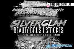 Silver Glam Beauty Brush Strokes 1500593