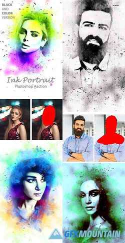 Ink Portrait Photoshop Action 23888119