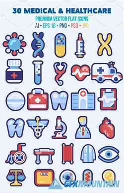 30 Medical Flat Icons Good for Logo 2354116