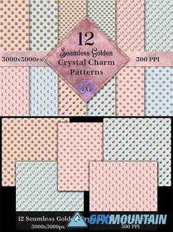 Seamless Golden Crystal Charm Patterns