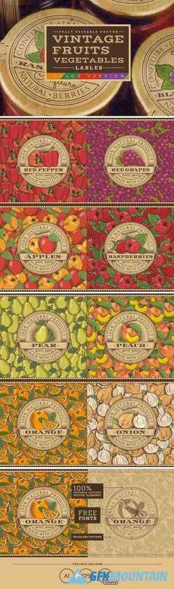 Vintage Fruits & Vegetables Labels