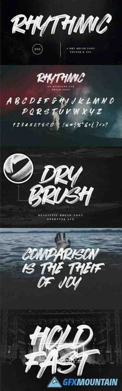 Rhythmic Dry Brush SVG Font
