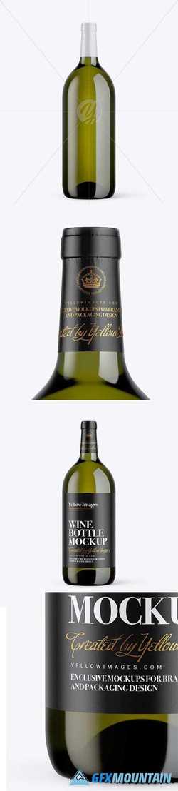 1.5L Green Glass Wine Bottle Mockup