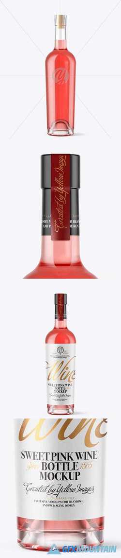 Pink Wine Bottle With Cork Mockup
