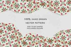 Floral Snowflake Seamless Pattern Vector