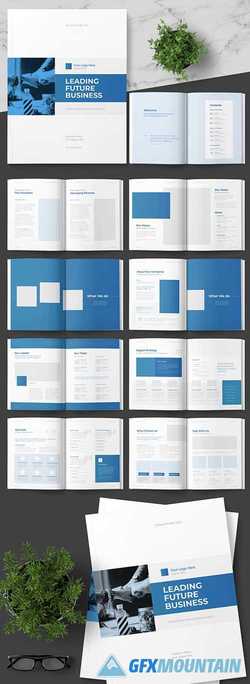 Company Profile Layout with Blue Accents 250094700