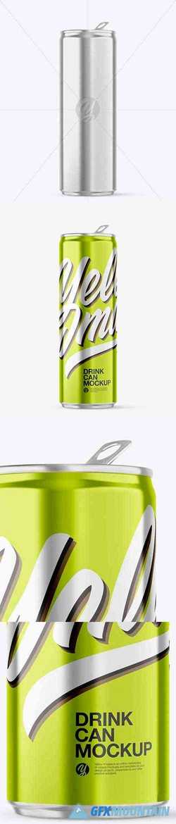 Metallic Aluminum Drink Can Mockup