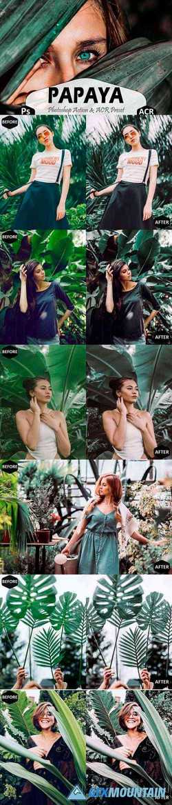 Papaya Photoshop Actions And ACR Presets, Green Ps Presets - 299003