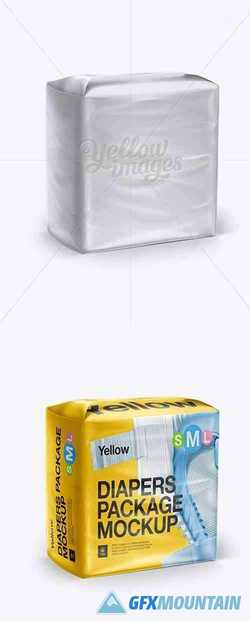 Diapers Large Package - Half Side View Mockup