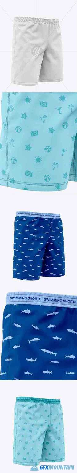 Men's Swimming Shorts - Front Half-Side View 