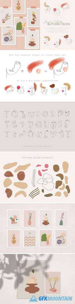 Autumn Faces, creative graphic collection