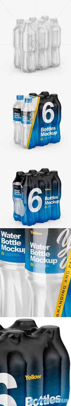 Transparent Shrink Pack with 6 Plastic Bottle