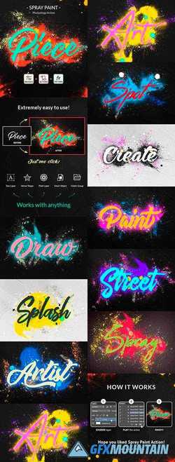 Spray Paint Photoshop Action 24380797