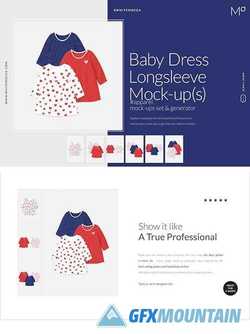 Baby Longsleeve Dress Mock-ups Set 3993209