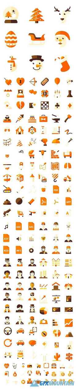 450+ Big Orange Icons Pack