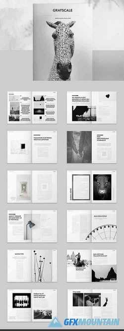 Brochure Layout with Black and White Accents