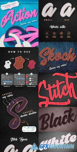 Stitched Leather – Photoshop Action - 24215083