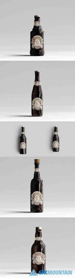 Amber Glass Beer Bottle Mockup Pack