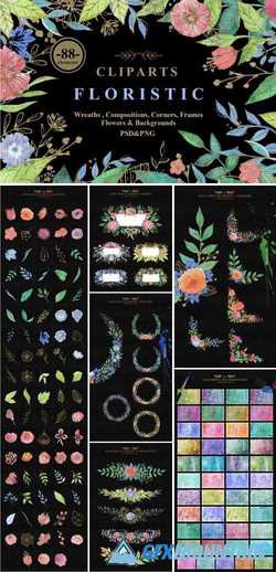 COLLECTION OF FLORISTIC CLIPARTS - 2327546