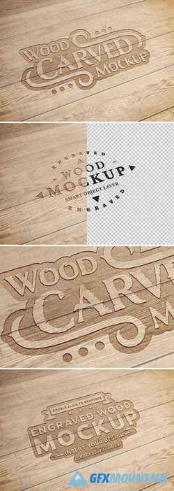 Carved Wood Text Effect Mockup 288921401