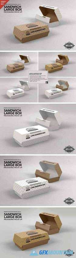 Large Sandwich Box Packaging Mockup 2484572