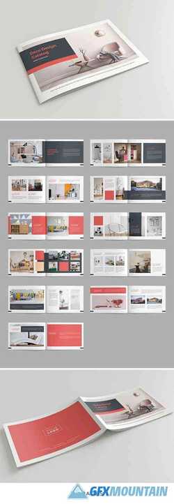 Product Catalog Layout with Red Accents