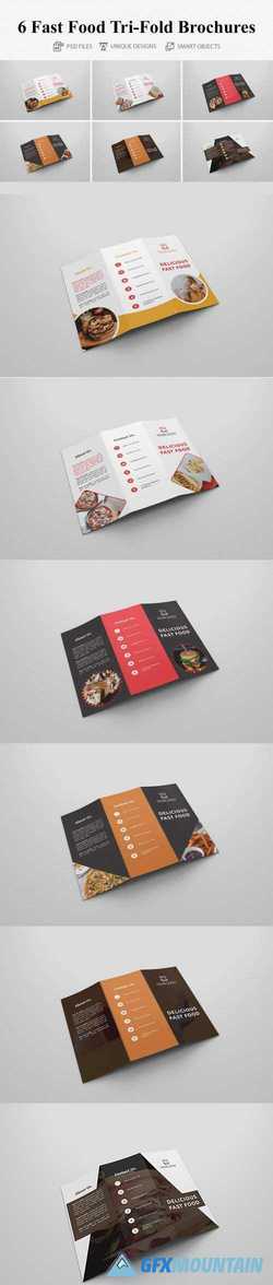6 Fast Food Tri-fold Brochures 4160653