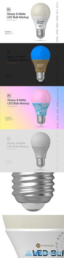 Glossy & Matte LED Bulb Mockup 4169906