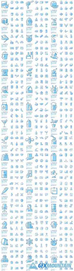 Lineo Blue - Line Icons Vector Pack